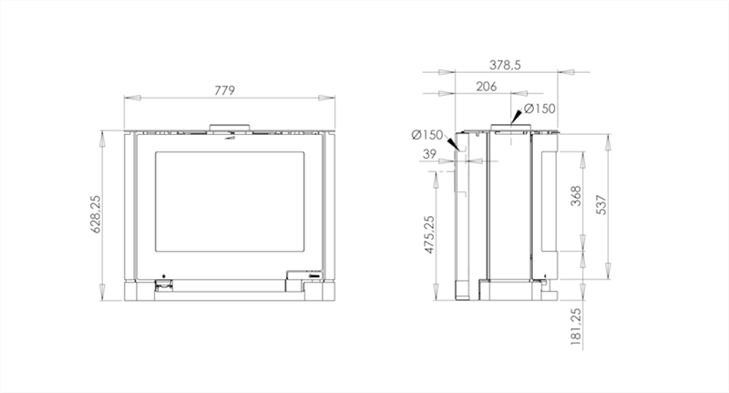Aduro 15-3 Hängender Holzofen: Elegantes Design, 9 kW Leistung, Effizient Heizen