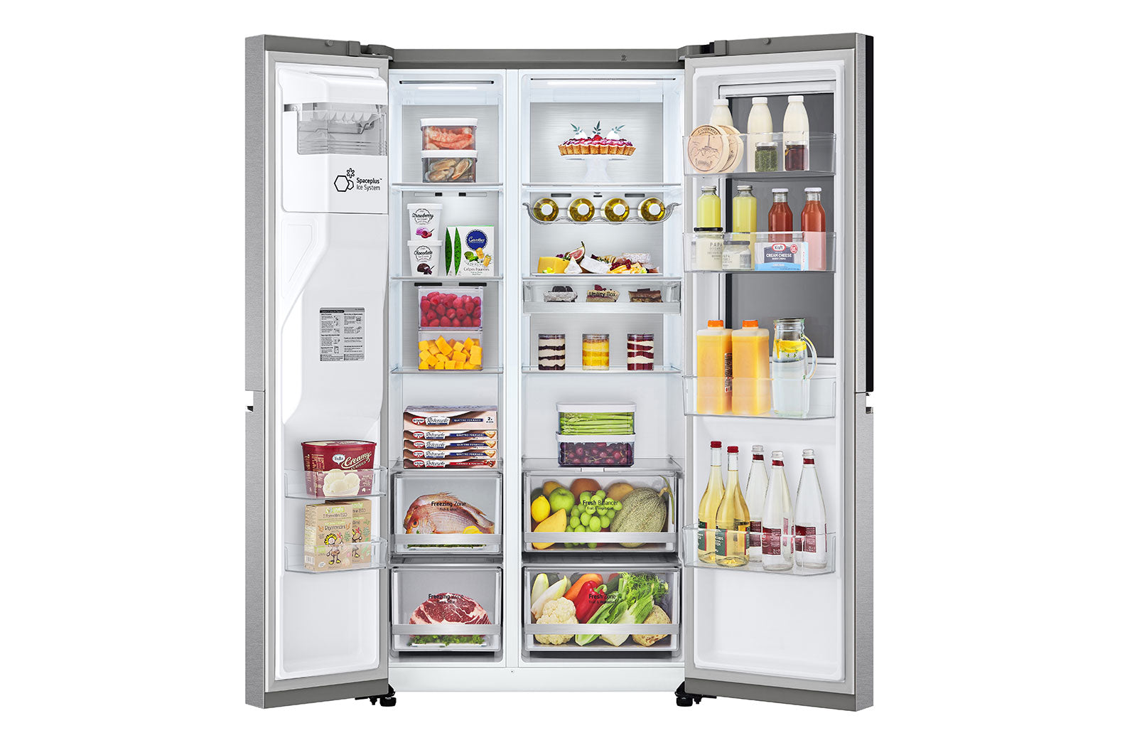LG InstaView Side-by-Side Kühlschrank Door-in-Door, Eis- & Wasserspender, 628L Smart Inverter