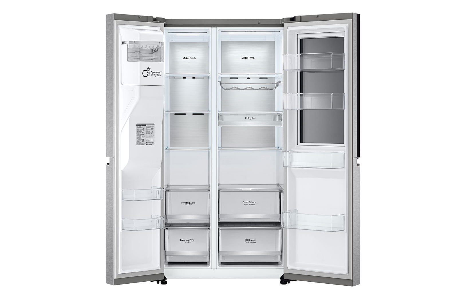 LG InstaView Side-by-Side Kühlschrank Door-in-Door, Eis- & Wasserspender, 628L Smart Inverter