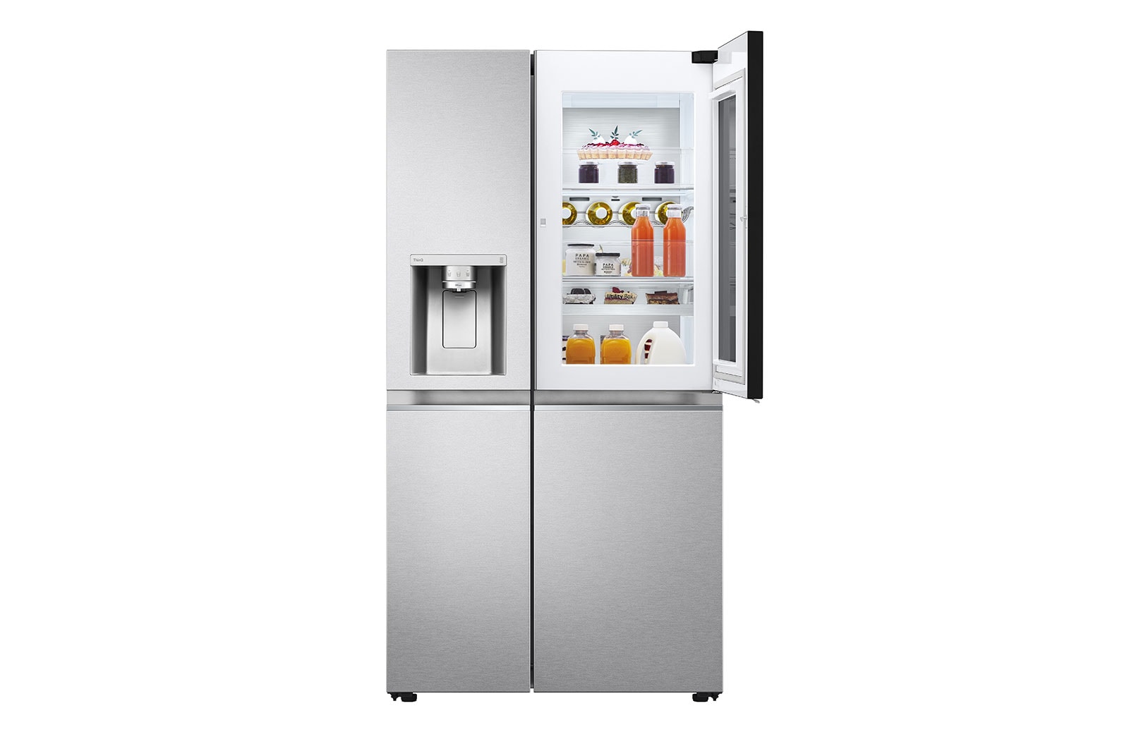 LG InstaView Side-by-Side Kühlschrank Door-in-Door, Eis- & Wasserspender, 628L Smart Inverter