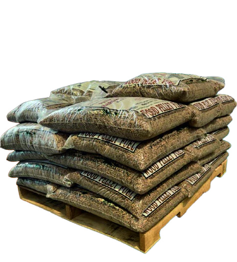 Große Premium-Palette Holzpellets 28 Säcke für 508 kg – 7,65 €/15 kg