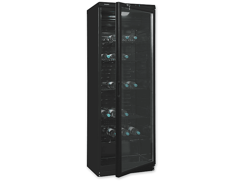 EXQUISIT GKS350-1-GT-280D Glastürkühlschrank 320L Schwarz Stilvoll Geräumig Energieeffizienz