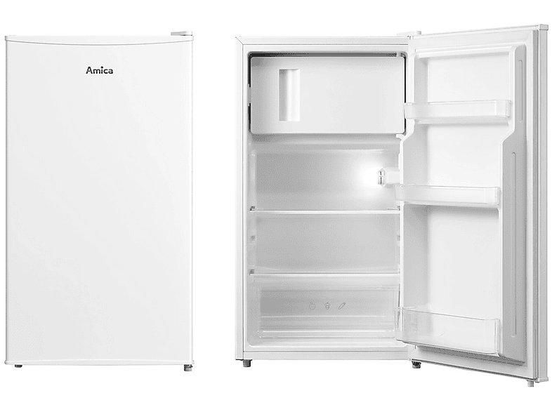 AMICA Stand-Kühlschrank E 84,5 cm Weiß – Energieklasse E, 68 l Kühl, 12 l Gefrier