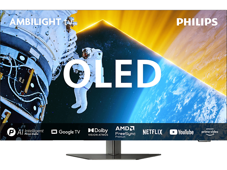 Philips 48OLED809 4K OLED Ambilight TV: Flaches 121 cm Smart Google TV