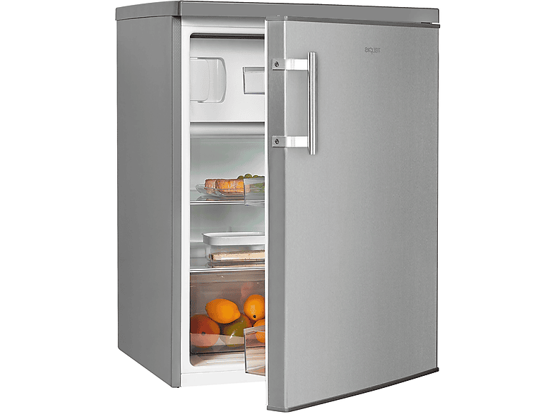 EXQUISIT Inoxlook Kühlschrank 136 l, 4‑Sterne Gefrierfach, 850 mm, Energieklasse E