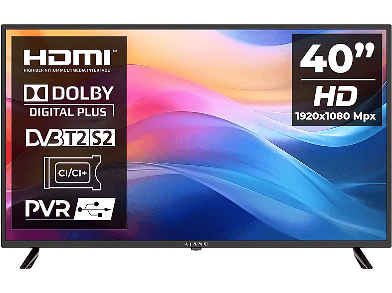 KIANO Slim TV 40 Smart Full-HD LED Fernseher Flachbildschirm 100 cm Diagonale