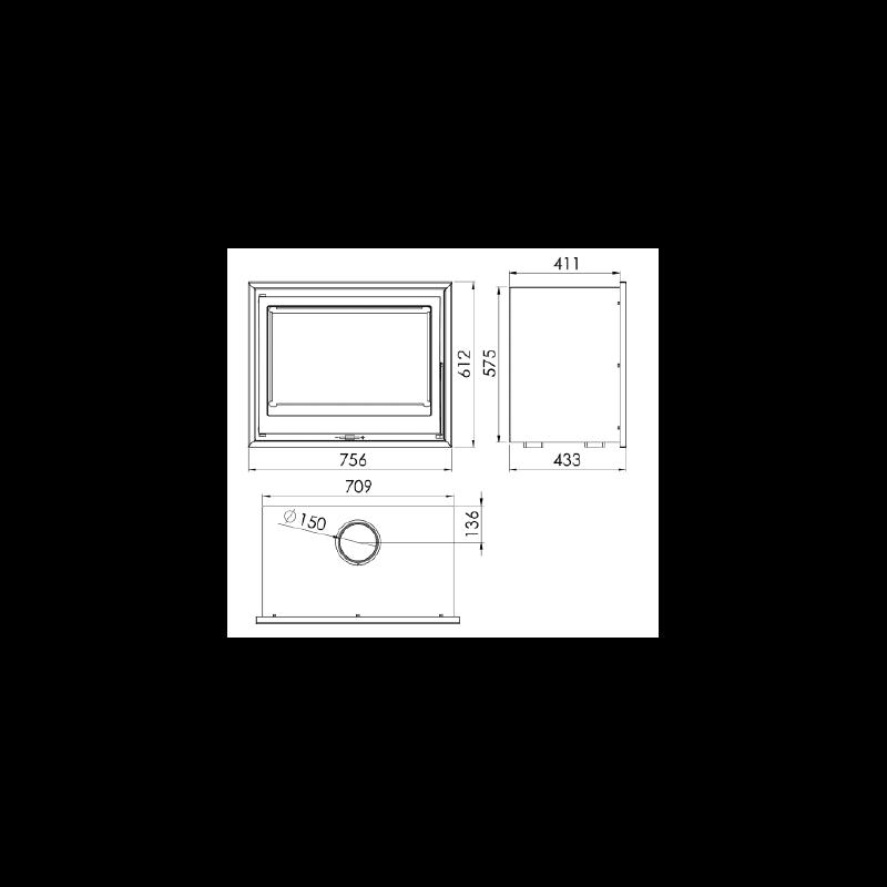 Panadero HB Holzofen 9,8 kW: Effizienter, Eleganter Kamin für Ihr Zuhause
