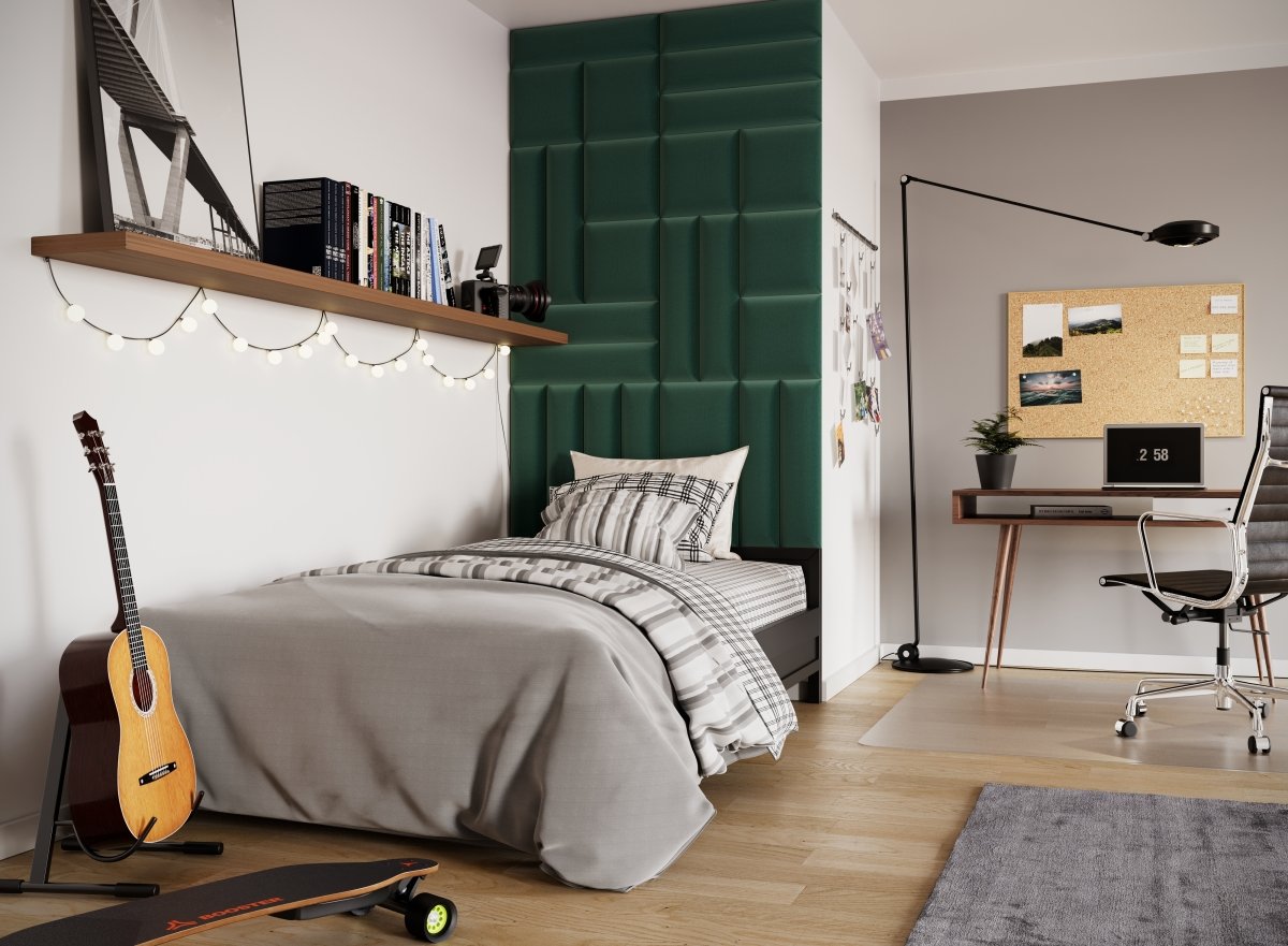 Luxuriöses Samt-Wandpaneel-Set: Modulare Polsterung für Schallschutz und Stil