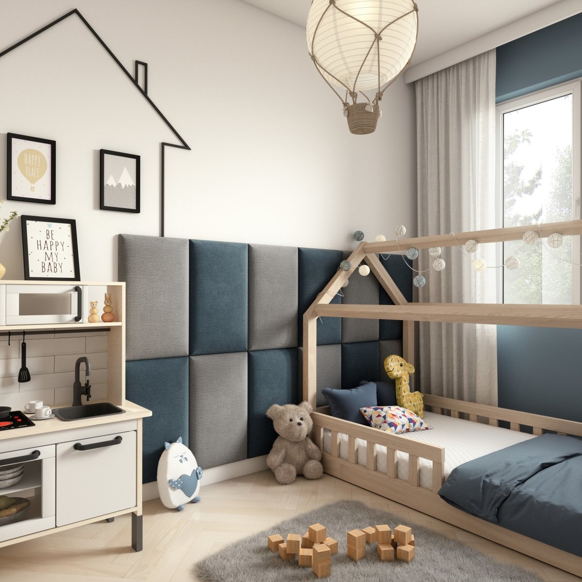 Luxuriöses Gepolstertes Samt Wandpaneel-Set 180x100 cm für moderne Raumgestaltung