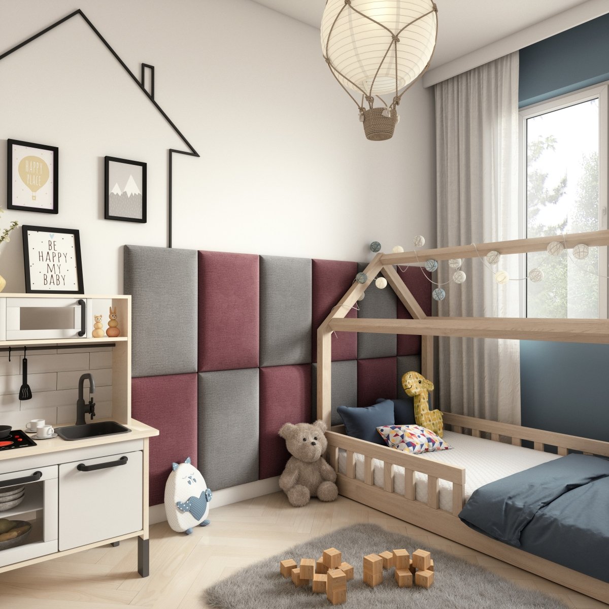 Luxuriöses Gepolstertes Samt Wandpaneel-Set 180x100 cm für moderne Raumgestaltung