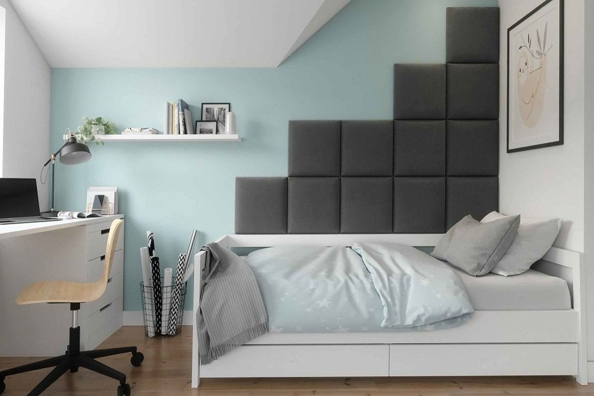 Luxuriöses Samt Gepolstertes Wandpaneel Set – Modernes Akustik Design für Schlafzimmer