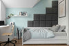 Luxuriöses Samt Gepolstertes Wandpaneel Set – Modernes Akustik Design für Schlafzimmer