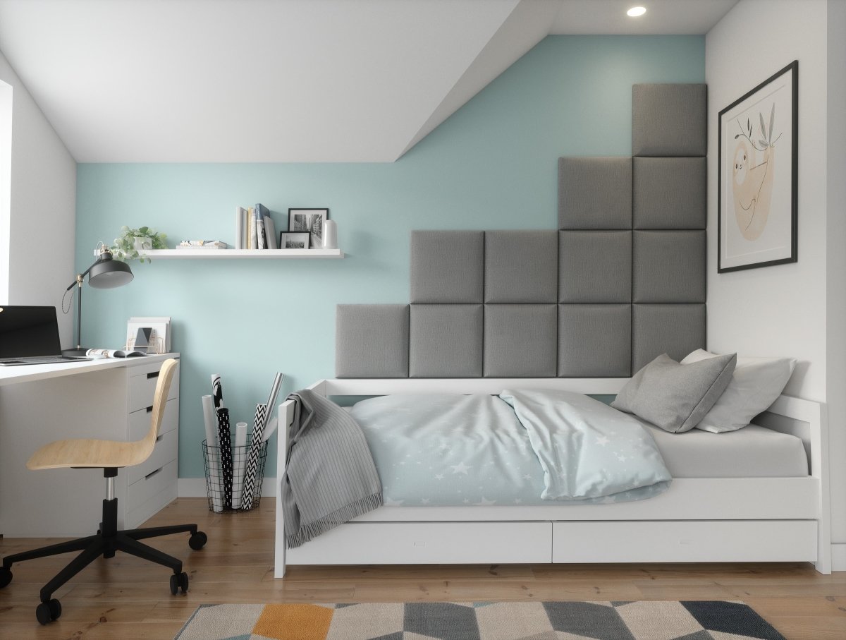Luxuriöses Samt Gepolstertes Wandpaneel Set – Modernes Akustik Design für Schlafzimmer