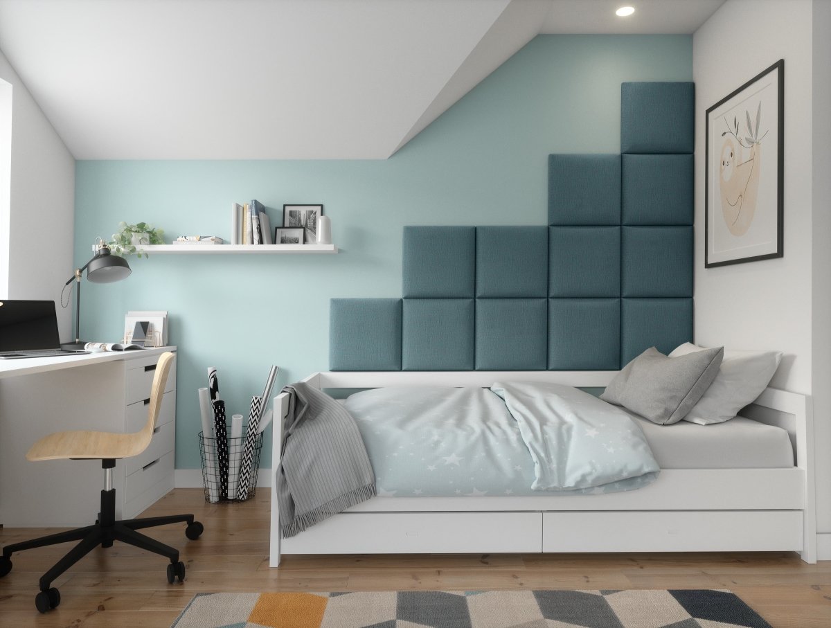 Luxuriöses Samt Gepolstertes Wandpaneel Set – Modernes Akustik Design für Schlafzimmer