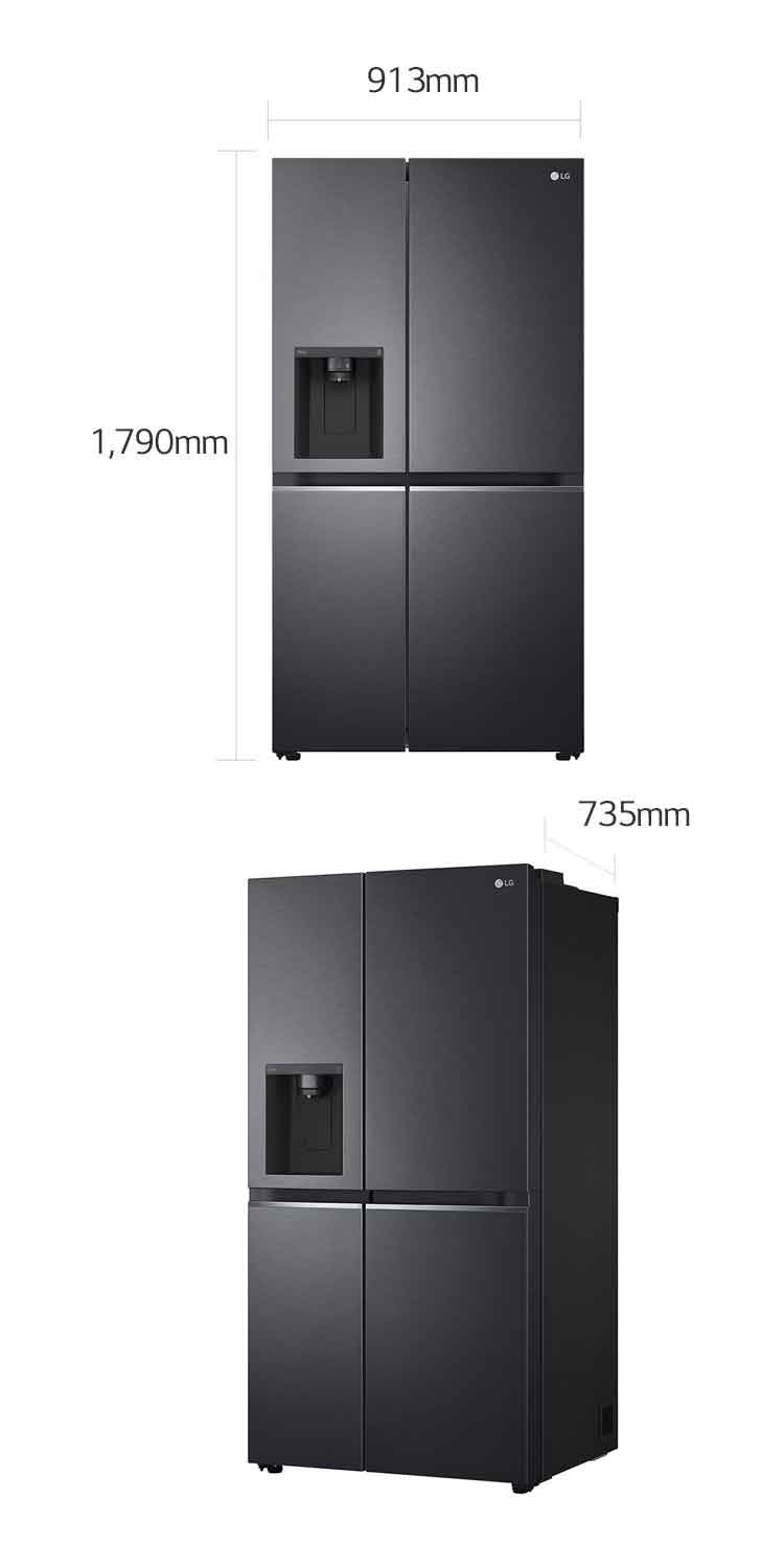 LG GSLV71MCLE Side-by-Side Kühlschrank: 635L, Eis- & Wasserspender, Total No Frost, ThinQ