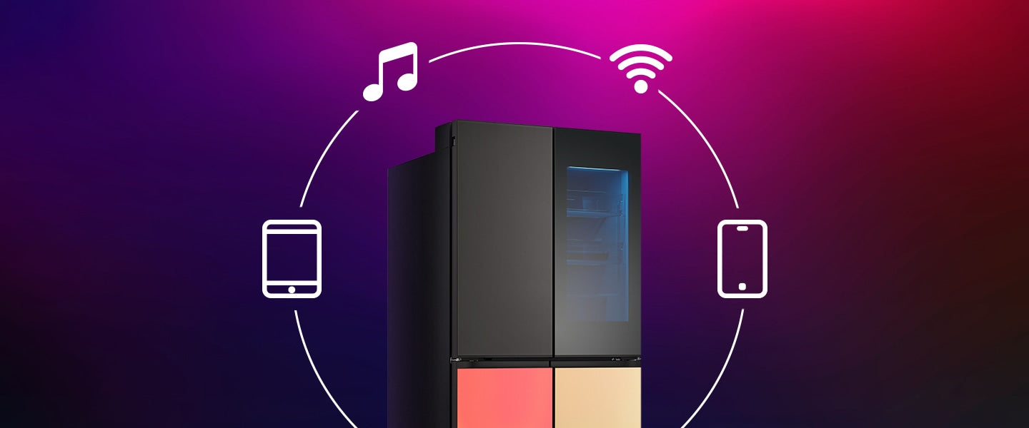 LG MoodUP InstaView Multi-Door Kühlschrank: Farbwechsel, Lautsprecher, No Frost, Smart