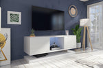 Lade das Bild in den Galerie-Viewer, Hängendes Lowboard Due: Modernes, schwebendes TV-Lowboard mit Grifflos-Stauraum in Eichenoptik
