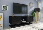 Lade das Bild in den Galerie-Viewer, Hängendes Lowboard Due: Modernes, schwebendes TV-Lowboard mit Grifflos-Stauraum in Eichenoptik
