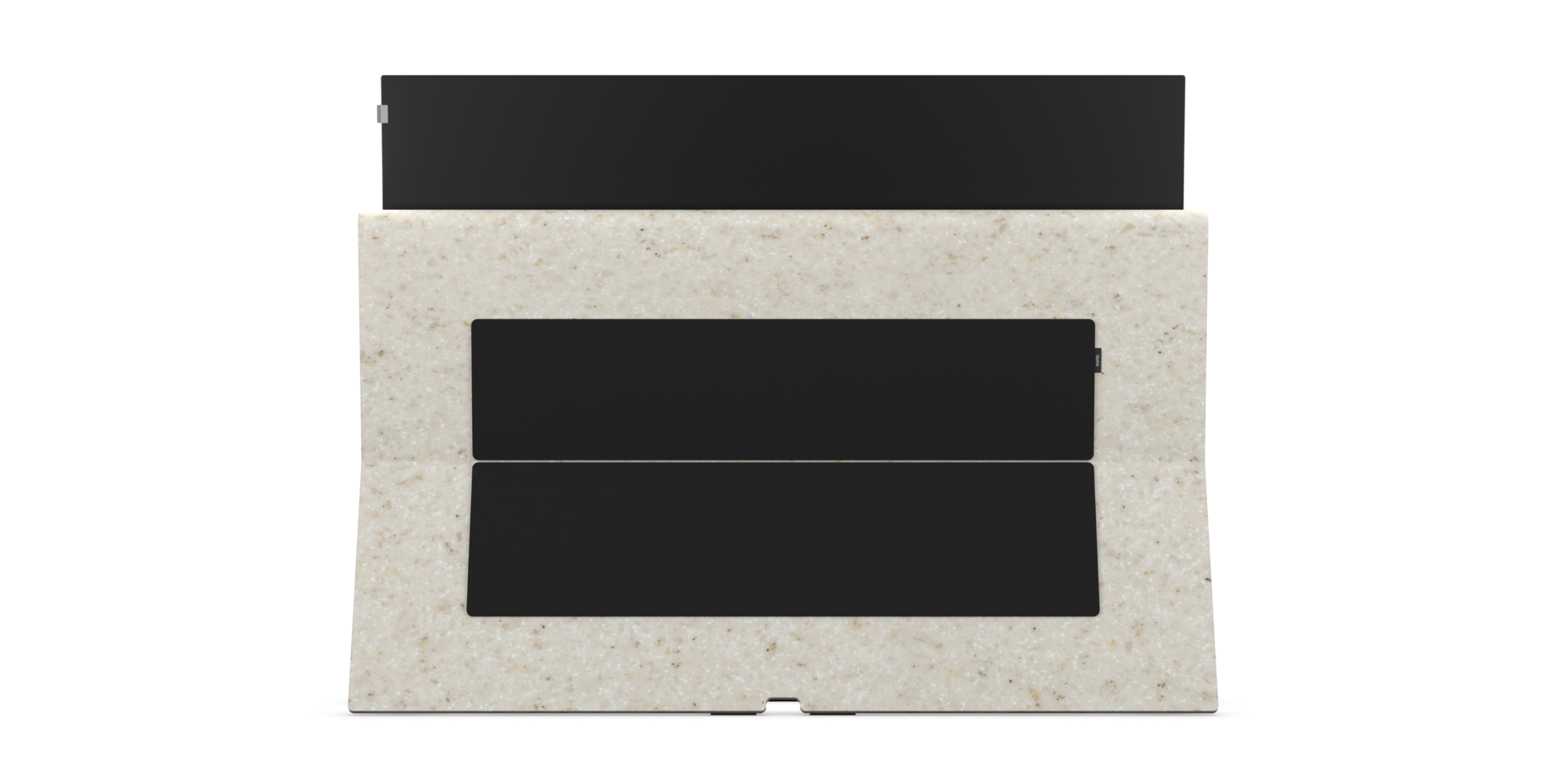 Loewe iconic inspire 65 Zoll 4K OLED TV mit Steinbasis und integriertem Soundsystem