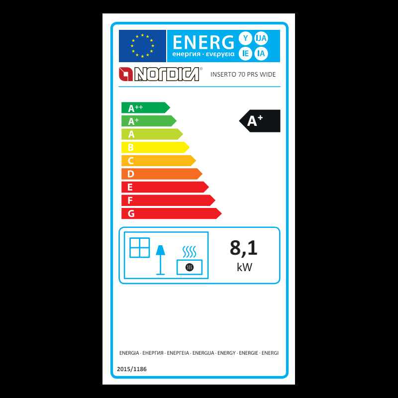 La Nordica Inserto 70 PRS Wide Holzofen-Einsatz: Panoramablick, 8 kW Leistung, Hoher Wirkungsgrad