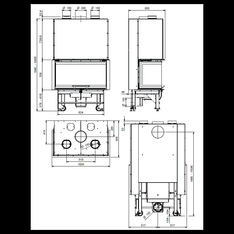 La Nordica Monoblocco 3LC Holzofen: Panoramischer 12 kW Kamin für Ihr Zuhause