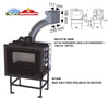 Bronpi Hybrid Holz‑Pellet‑Insert mit 11 kW Leistung, 275 m³, programmierbar