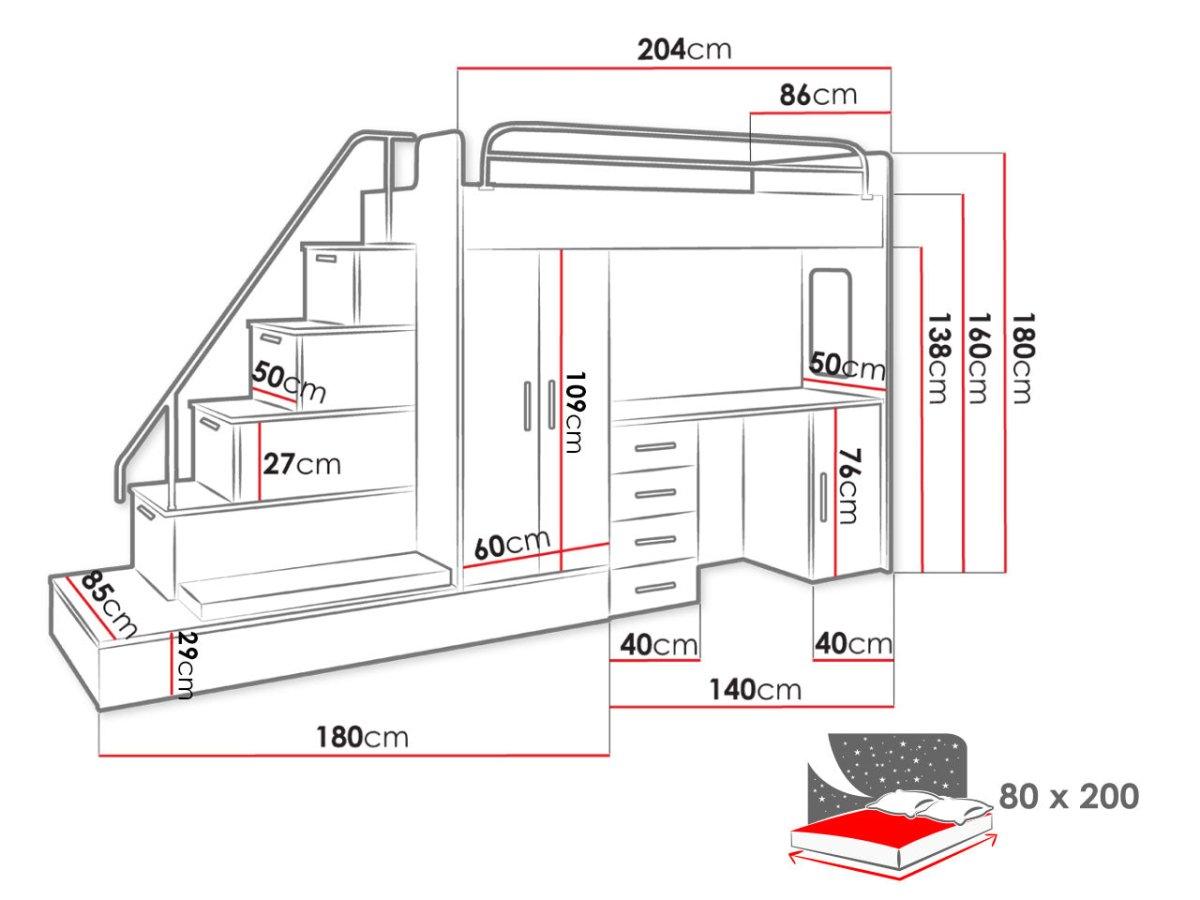 Abenteuerliches Kinderhochbett: Sicheres, Stilvolles, Platzsparendes Bett für Kleine Entdecker