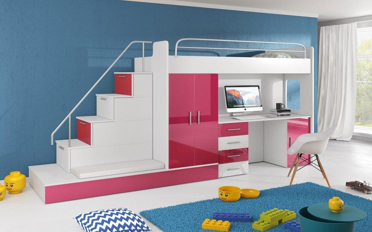 Abenteuerliches Kinderhochbett mit Rutsche – Robustes Massivholz Spielparadies