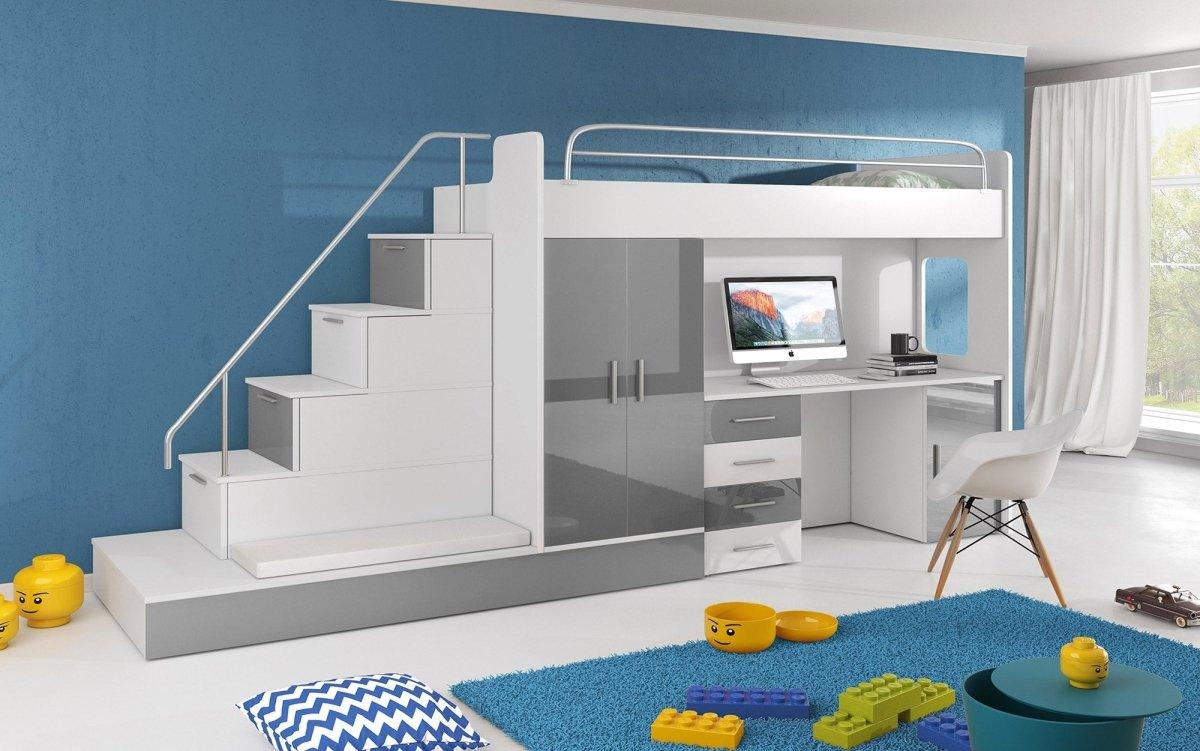 Abenteuerliches Kinderhochbett mit Rutsche – Robustes Massivholz Spielparadies
