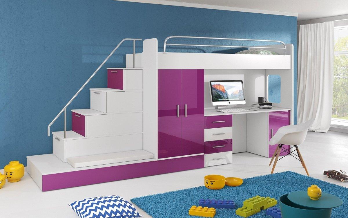 Abenteuerliches Kinderhochbett mit Rutsche – Robustes Massivholz Spielparadies