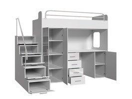 Kinderhochbett 'Dream': Sicherer Schlafplatz & Abenteuer-Spielplatz mit cleverem Stauraum