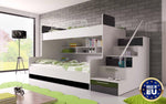Lade das Bild in den Galerie-Viewer, Heaven Kinderhochbett: Robustes Etagenbett mit Leiter &amp; Stauraum, Viele Farben
