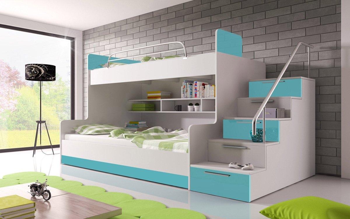 Heaven Kinderhochbett: Robustes Etagenbett mit Leiter & Stauraum, Viele Farben