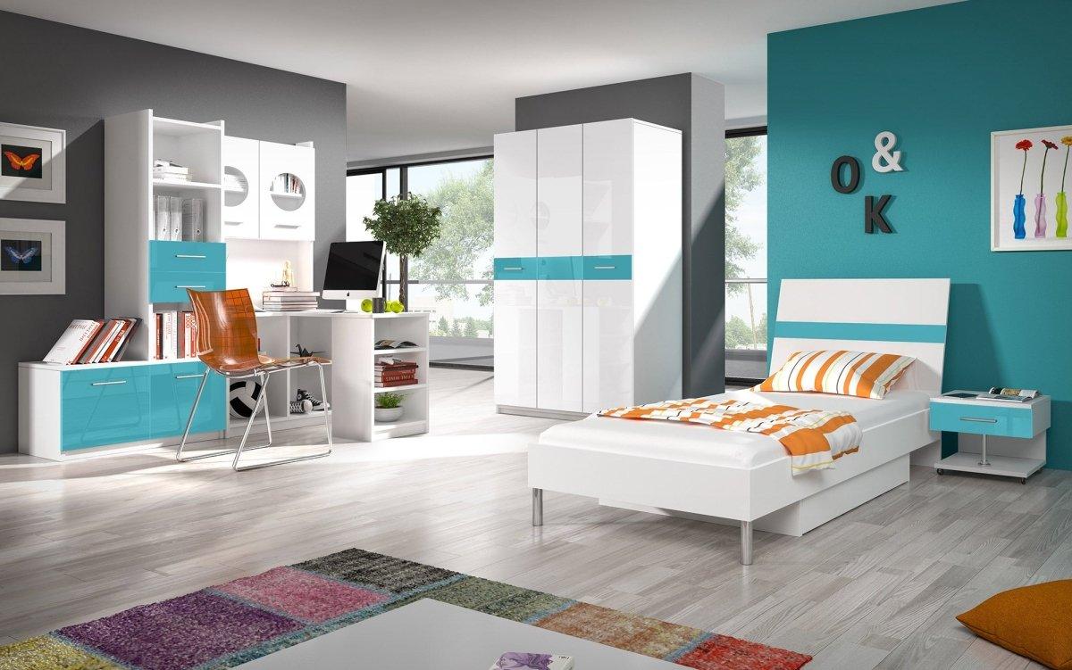 Zeitloses 5-teiliges Kinderzimmer Komplettset CHANGE mit Hochglanzfronten & Stauraum