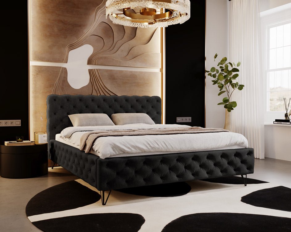 Luxuriöses Designer Polsterbett Sienna Samt – Modernes Komfortbett für Ihr Schlafzimmer