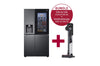 LG Side-by-Side InstaView Kühlschrank & CordZero Akku-Staubsauger Set, 635L, Mattschwarz