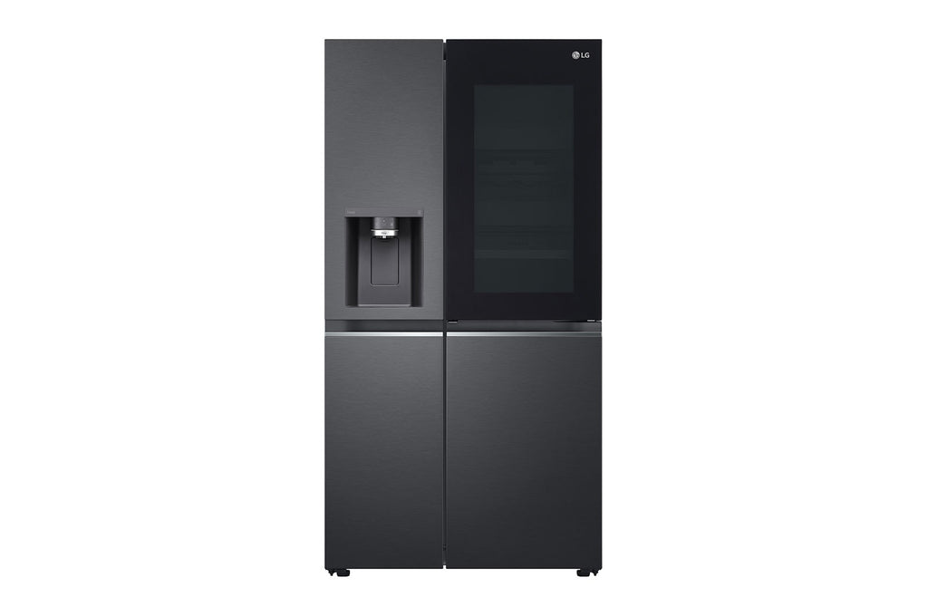 LG Side-by-Side Kühlschrank: InstaView, Craft Ice, Festwasseranschluss, Matte Black