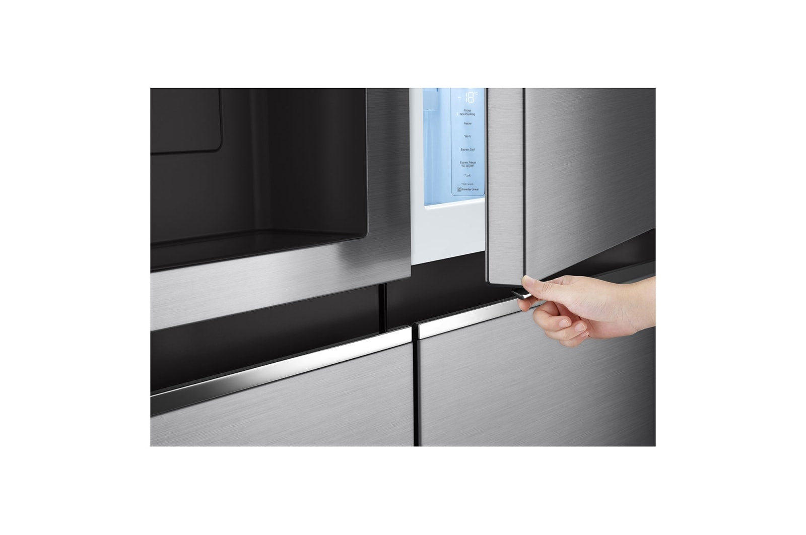 LG Side-by-Side Kühlschrank Door-in-Door, Eis- & Wasserspender, 635L, Platinum Silver