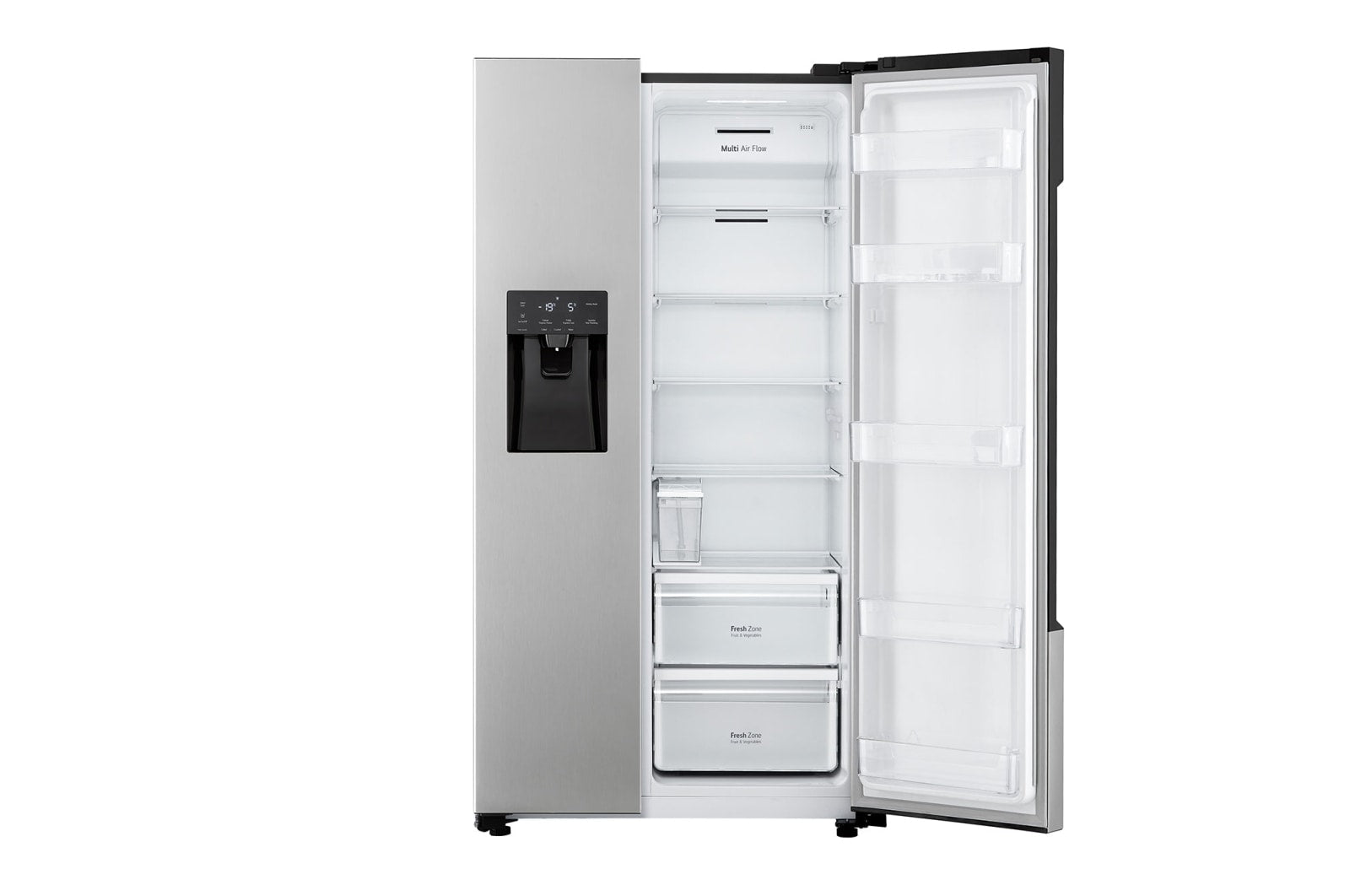 LG Side-by-Side Kühlschrank mit InstaView, Craft Ice, Eis- & Wasserspender, 562L Kapazität