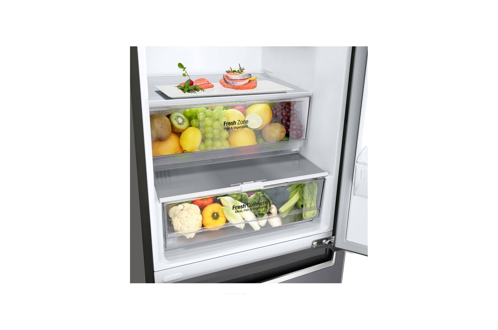 LG Kühl-Gefrierkombination 384L, Inverter Linear Kompressor, Dark Graphite, 203cm hoch