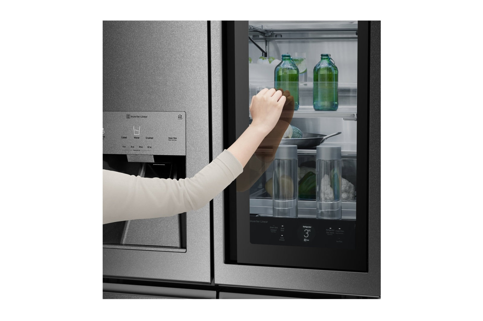 LG SIGNATURE LSR100 InstaView Multi-Door Kühlschrank – Edelstahl, Smart Technologie, 643L