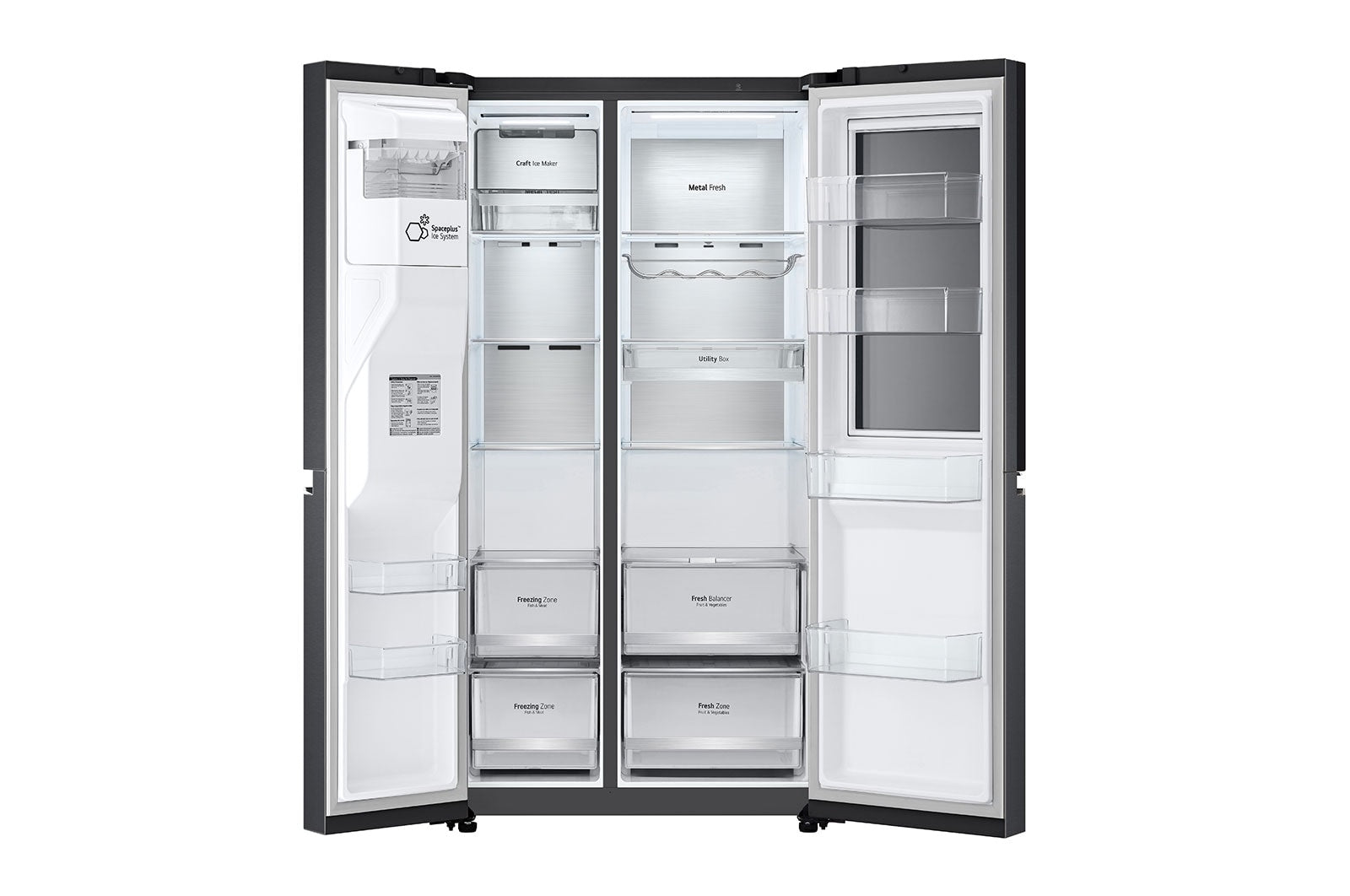 LG Side-by-Side Kühlschrank: InstaView, Craft Ice, Festwasseranschluss, Matte Black