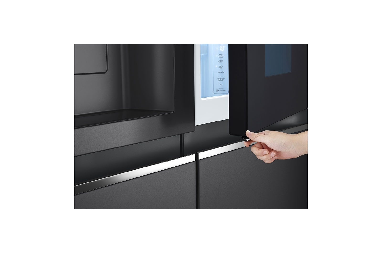 LG Side-by-Side Kühlschrank: InstaView, Craft Ice, Festwasseranschluss, Matte Black