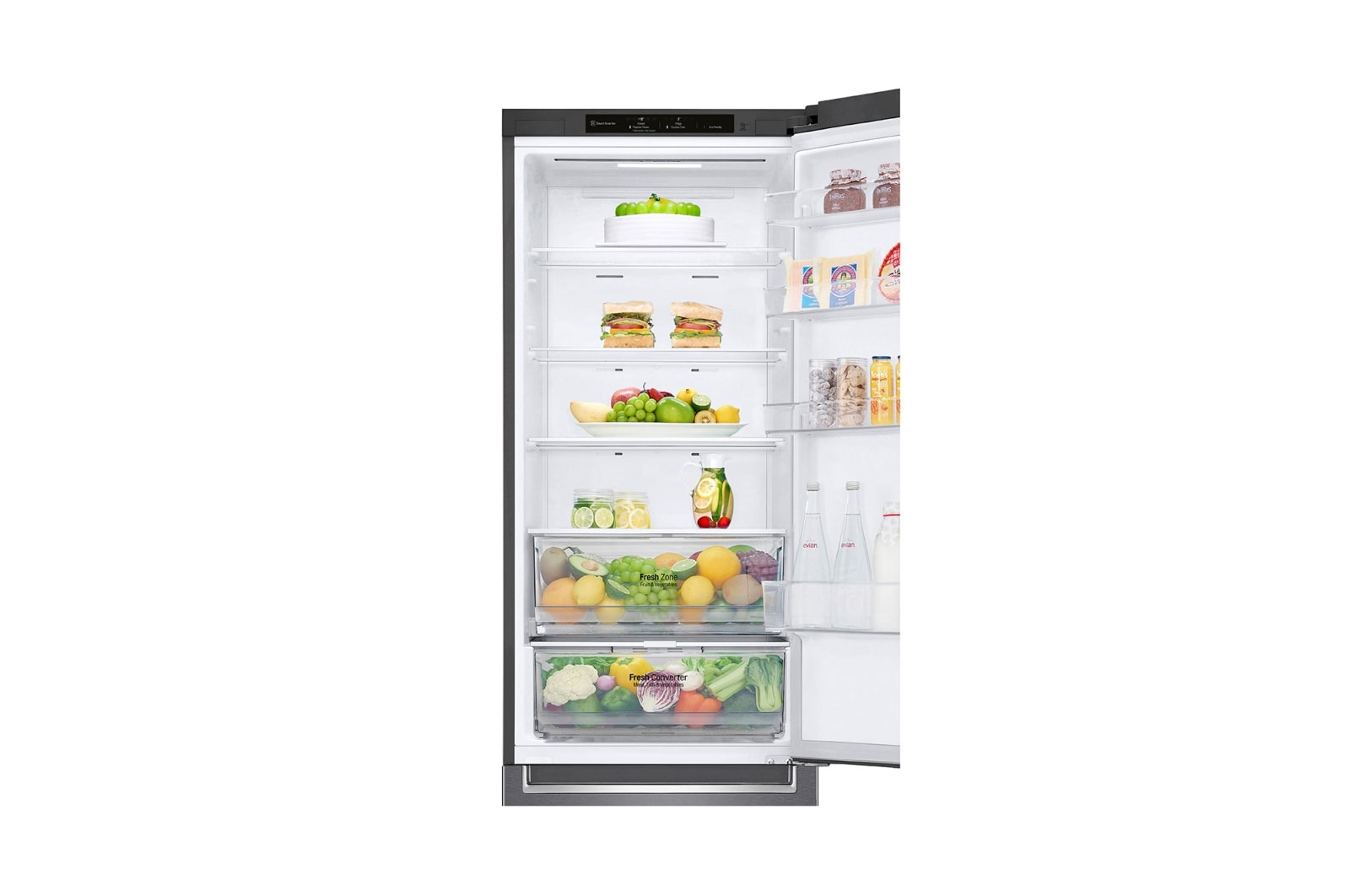 LG Kühl-Gefrierkombination 384L, Inverter Linear Kompressor, Dark Graphite, 203cm hoch