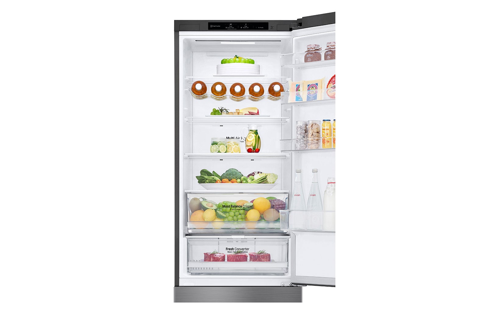 LG Kühl-Gefrierkombination 384L, Smart Inverter Kompressor, NatureFRESH, Leise, Stahl