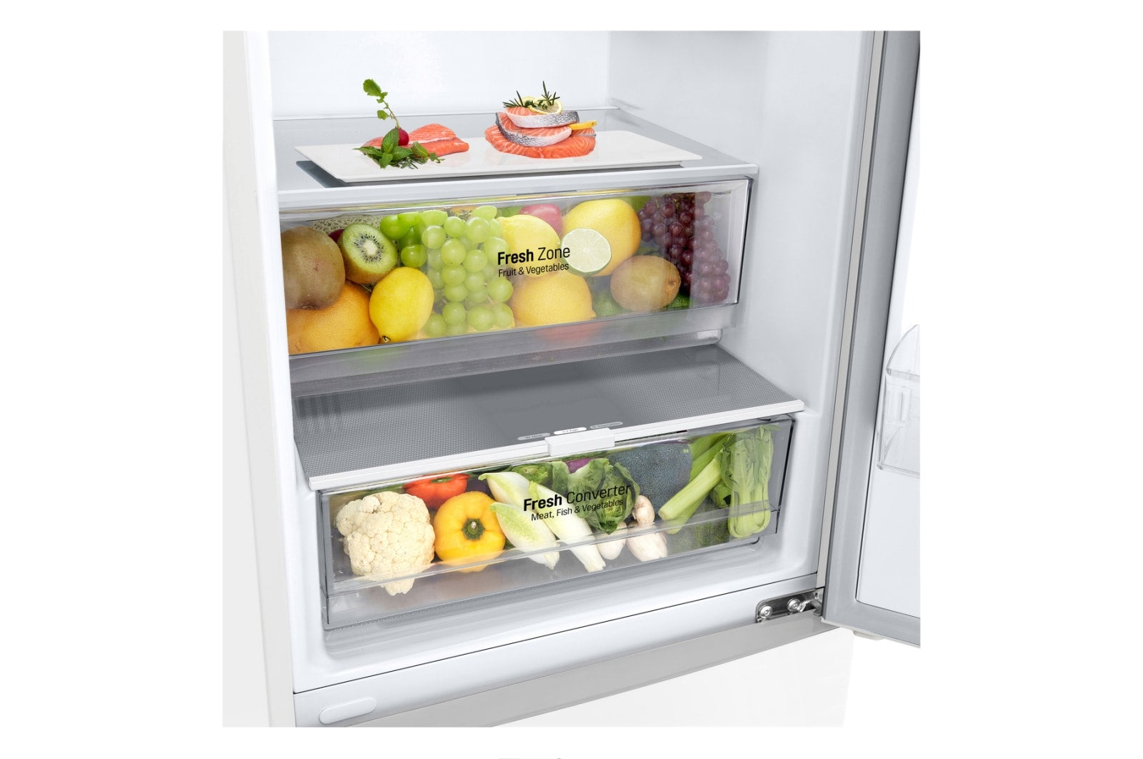 LG GBP62SWNAC Kühl-Gefrierkombination Weiß – Inverter Linear Compressor, 384L, A-Klasse