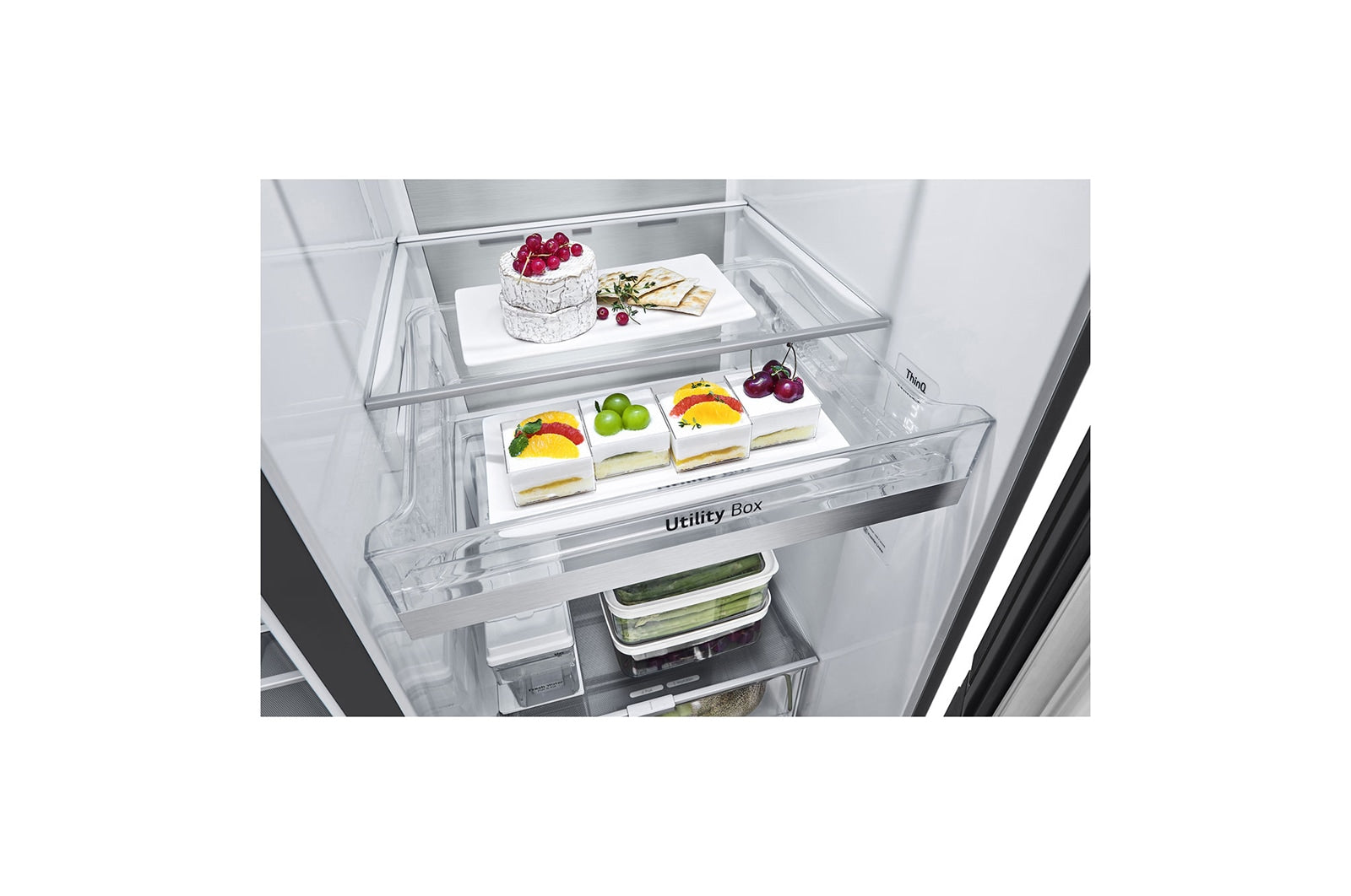 LG InstaView Side-by-Side Kühlschrank: Groß, Smart, Eis- & Wasserspender, Schwarz