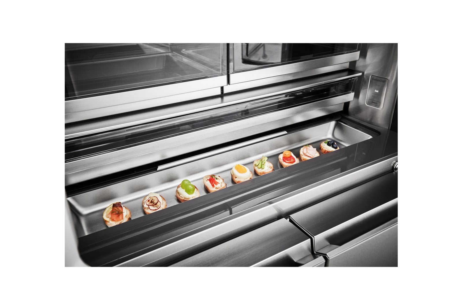 LG SIGNATURE LSR100 InstaView Multi-Door Kühlschrank – Edelstahl, Smart Technologie, 643L