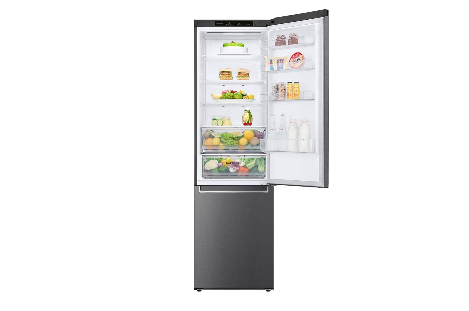 LG Kühl-Gefrierkombination 384L, Inverter Linear Kompressor, Dark Graphite, 203cm hoch