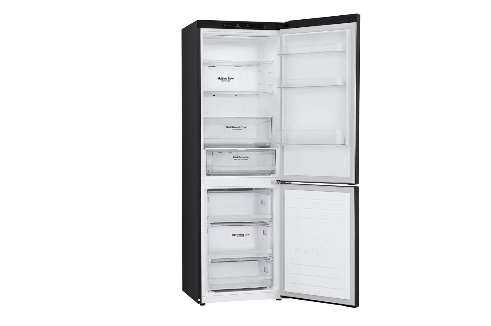 LG GBB61MCGCN1 Moderne Kühl-Gefrierkombination Matte Black, 341L, Smart Inverter Compressor